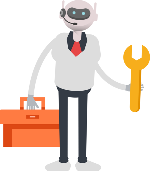 Operatör Robot Karakteri Araç Kutusu ve Anahtarı