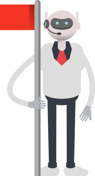 Operatör Robot Karakteri Bayrak Direği