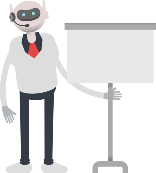 Operatör Robot Karakteri Sunar Whiteboard