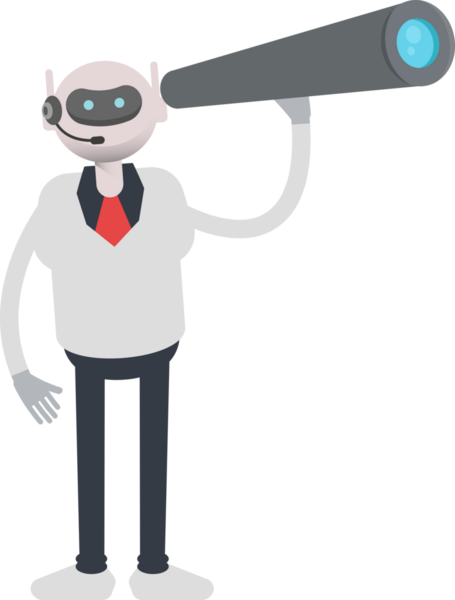 Dürbün kullanan Operatör Robot Karakteri