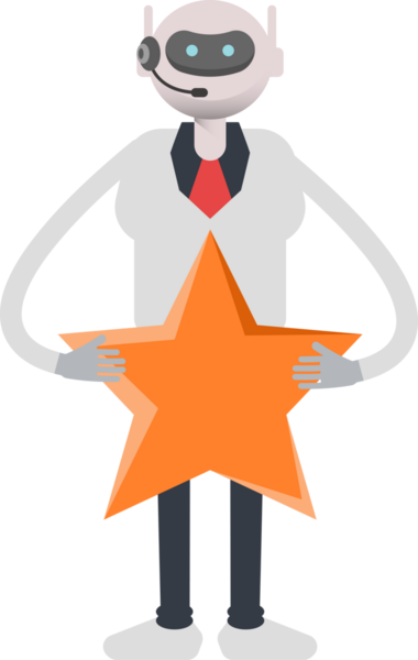 Operatör Robot Karakteri Tutucu Yıldız