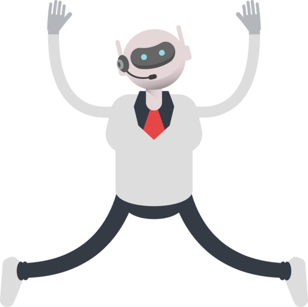 Operatör Robot Karakteri Rahatlama ve Sıçrayan Resimler