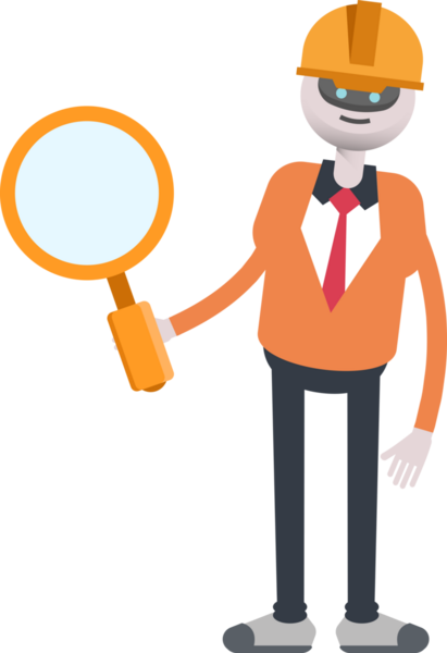 İnsansı Robot Mühendis Karakteri Büyüteci