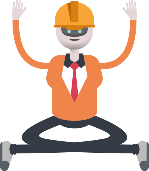 İnsansı Robot Mühendis Karakteri Oturan Resimler