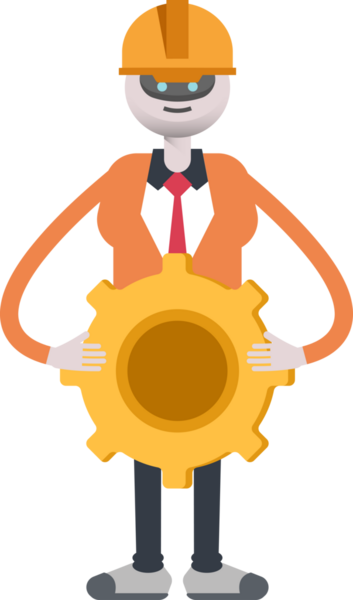 İnsansı Robot Mühendis Karakteri Vites Tutucu