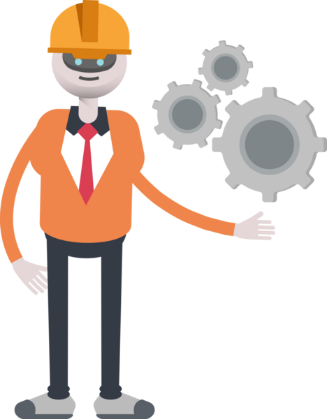 İnsansı Robot Mühendis Karakteri Vites Tutucu