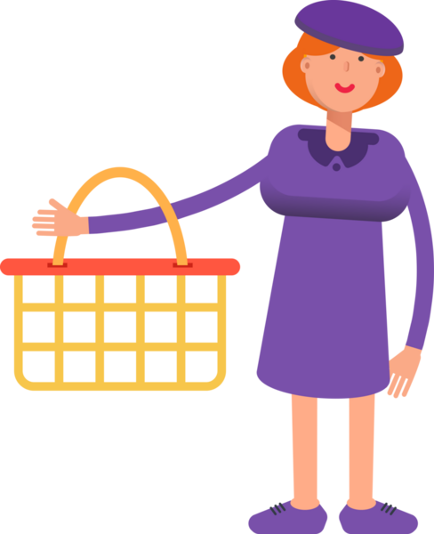 Violet Elbise Karakteri Tutulan Kız Alışveriş Sepeti