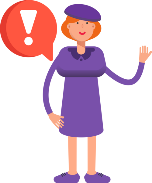 Violet Elbise Karakteri ve Hata İşaretli Kız