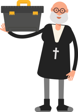 Eski Rahip Karakteri Araç Kutusu İllüstrasyonu