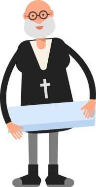 Eski Rahip Karakteri Belge Yuvarlıyor