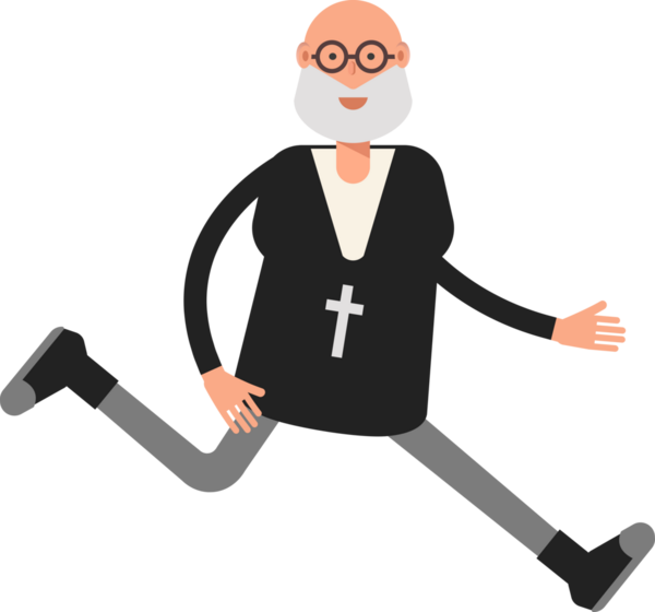 Yaşlı Rahip Karakteri Yürüyor