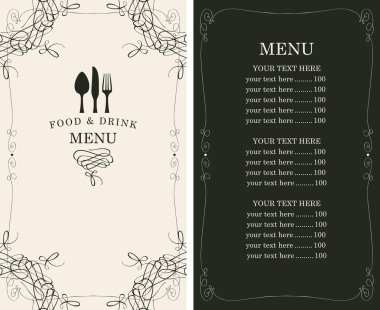 Restoranın menüsü