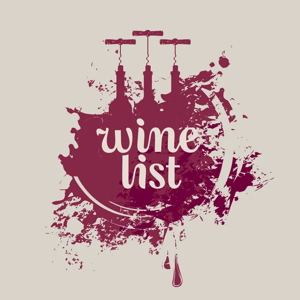 Bannière pour la carte des vins — Image vectorielle