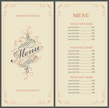 Restoranın menüsü
