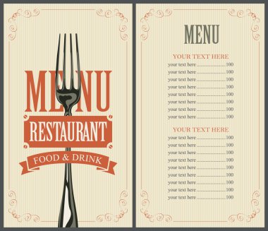 menüsüyle restoran için çatal