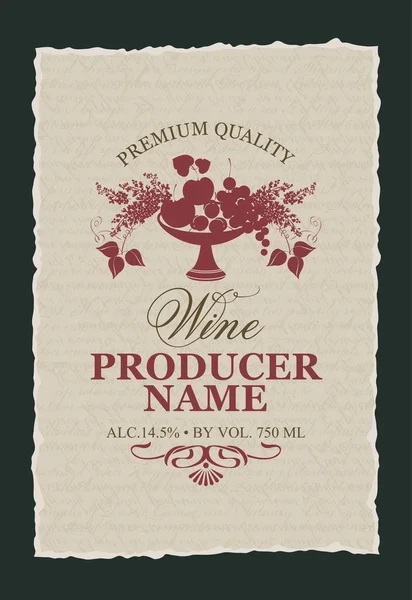 Etykieta dla wina — Wektor stockowy