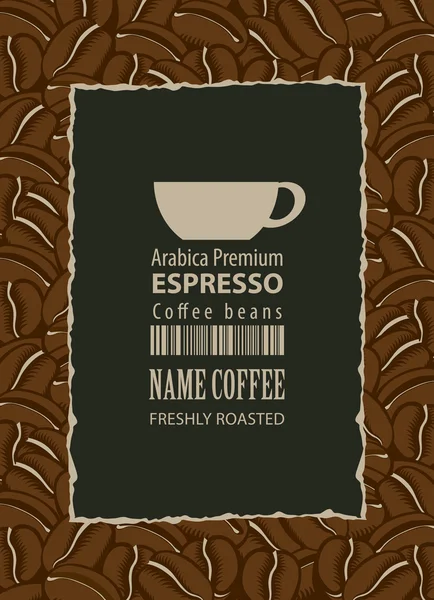 Kahve çekirdekleri için tasarım etiketleri — Stok Vektör