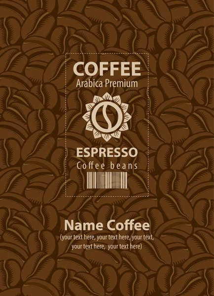 Ontwerp labels voor koffiebonen — Stockvector