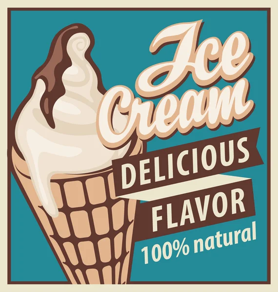 Ice cream in retro stijl — Stockvector