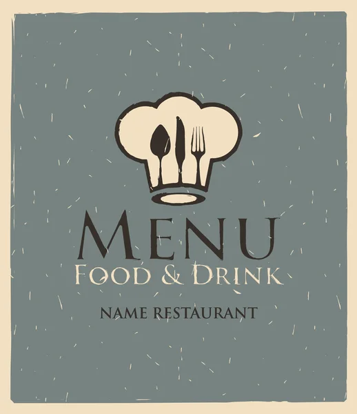 Menu avec toque et couverts — Image vectorielle