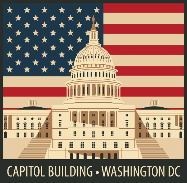 Здание Капитолия в Вашингтоне — стоковый вектор