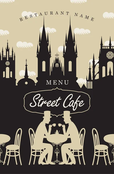 Menú para café de la calle — Vector de stock