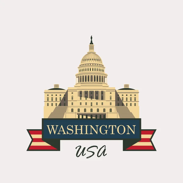 Edificio Capitol en Washington — Vector de stock