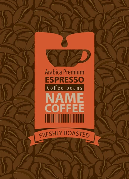 Label voor koffiebonen — Stockvector