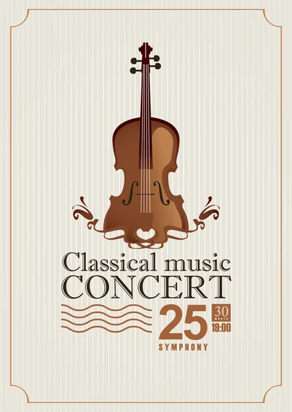 Poster per un concerto di musica classica — Vettoriale Stock