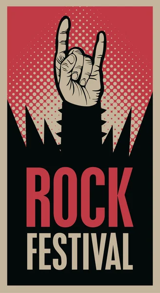 Hand in rock n roll teken — Stockvector