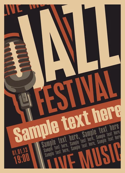 Cartel del festival de jazz — Vector de stock