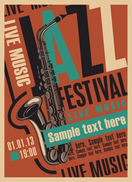 Poster for the jazz festival — Stock Vector