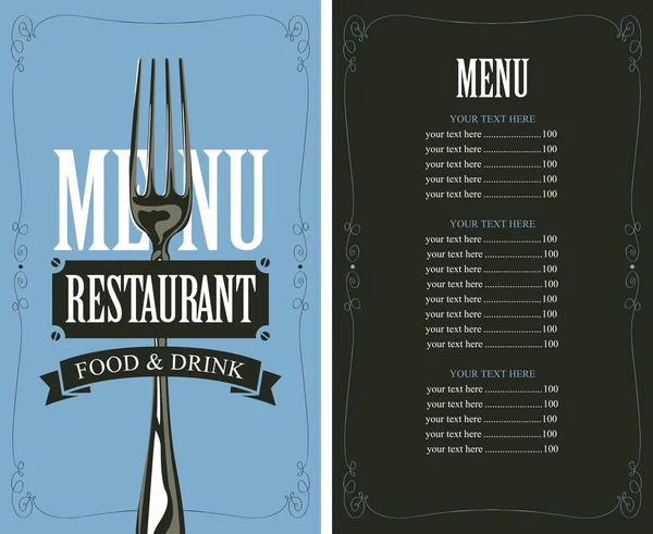 Menu avec fourchette — Image vectorielle