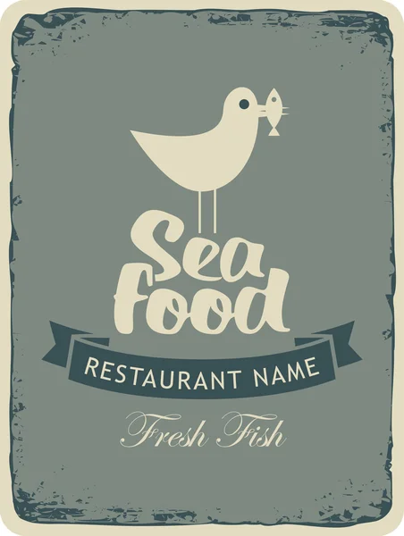 Seafood restaurant menu — Stock Vector