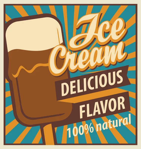 Ice cream in retro style — Stock Vector