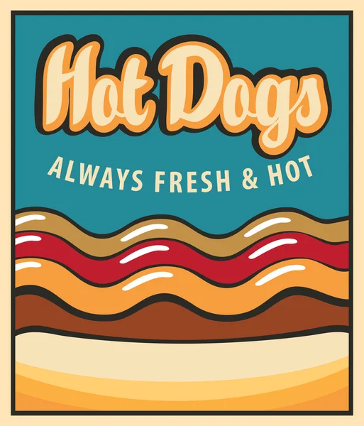 Hot dog dans un style rétro — Image vectorielle