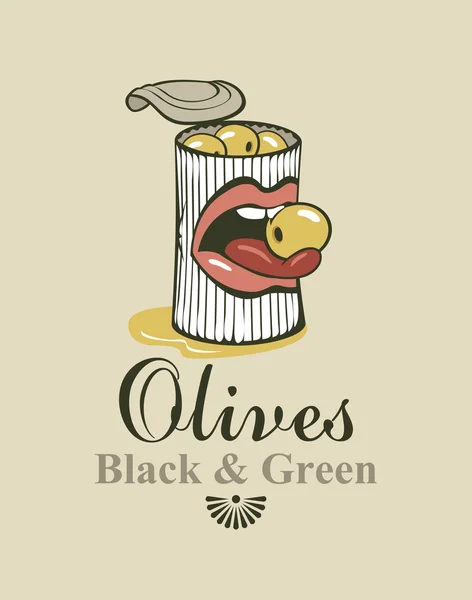Black and green olives — Stock Vector