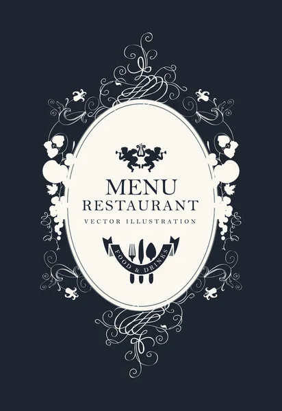 Menu avec ornements floraux — Image vectorielle