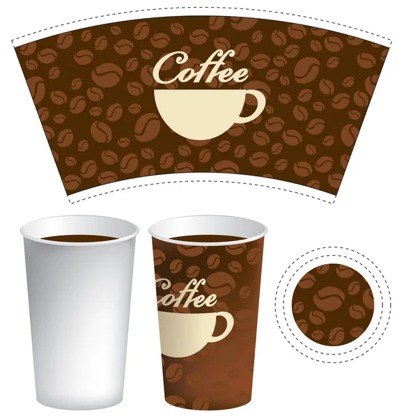 Tasse en papier pour thé ou café — Image vectorielle