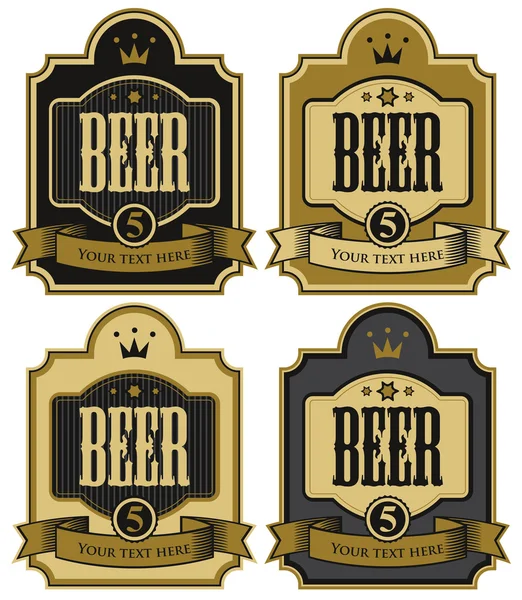 Set di etichette vettoriali per birra — Vettoriale Stock