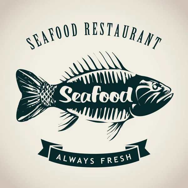 Deniz ürünleri Restoran için balık — Stok Vektör