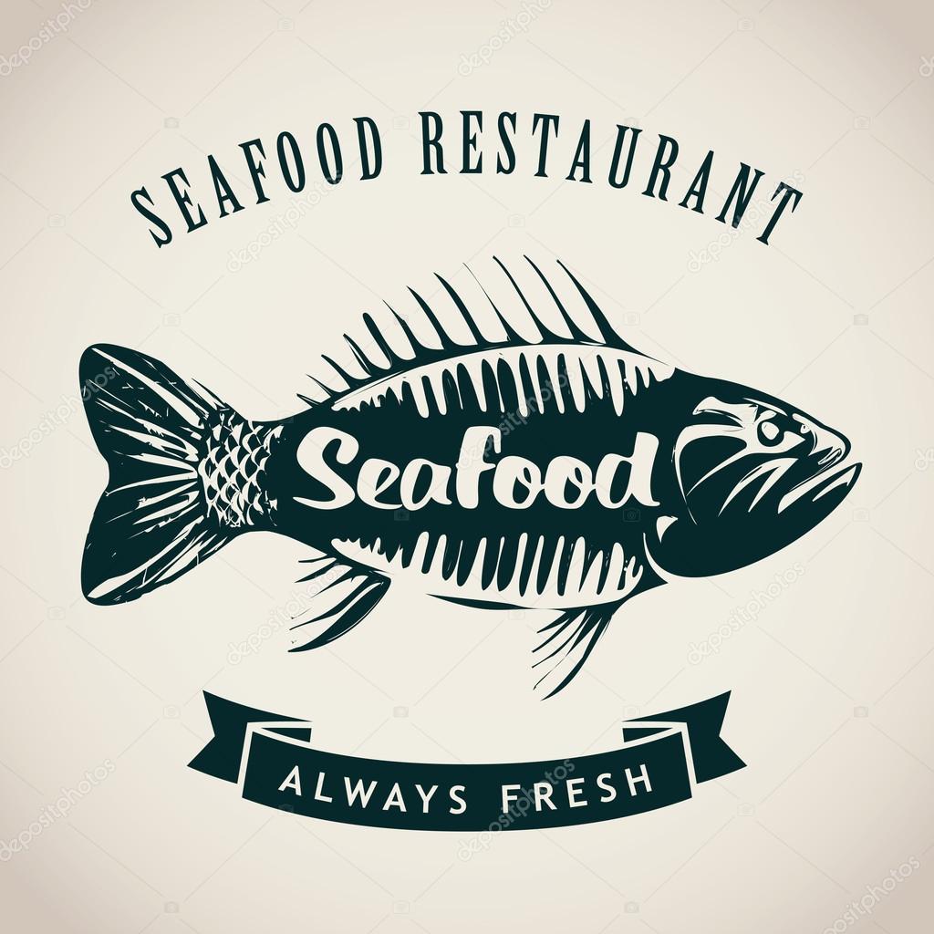 Vector banner with a picture of fish for seafood restaurant