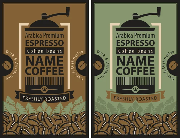 Etiqueta de diseño para granos de café — Archivo Imágenes Vectoriales