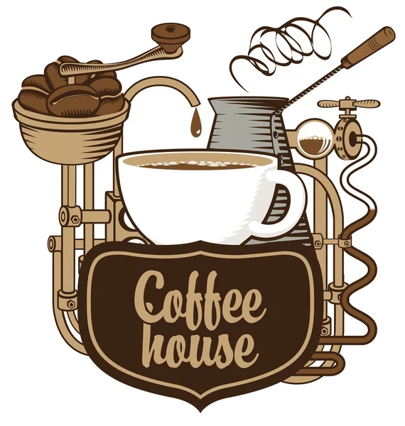 Banner für Kaffeehaus — Stockvektor