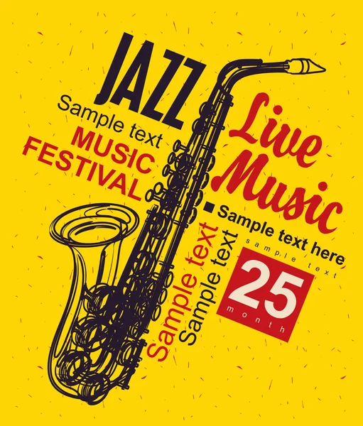 Poster jazz muziekfestival — Stockvector