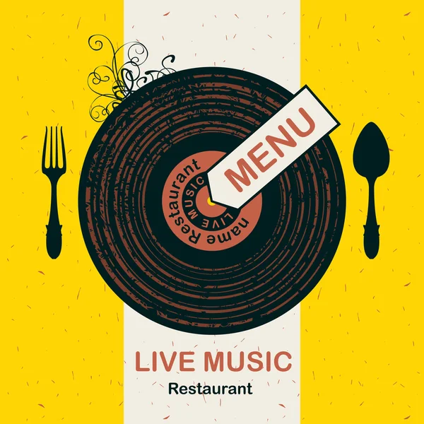 Menu restaurant with live music — Stock Vector