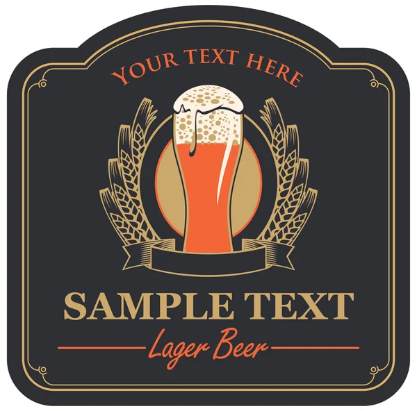 Egy pohár sör címke — Stock Vector