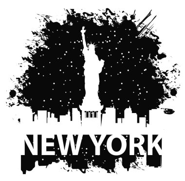 New York City ve gece Özgürlük Anıtı