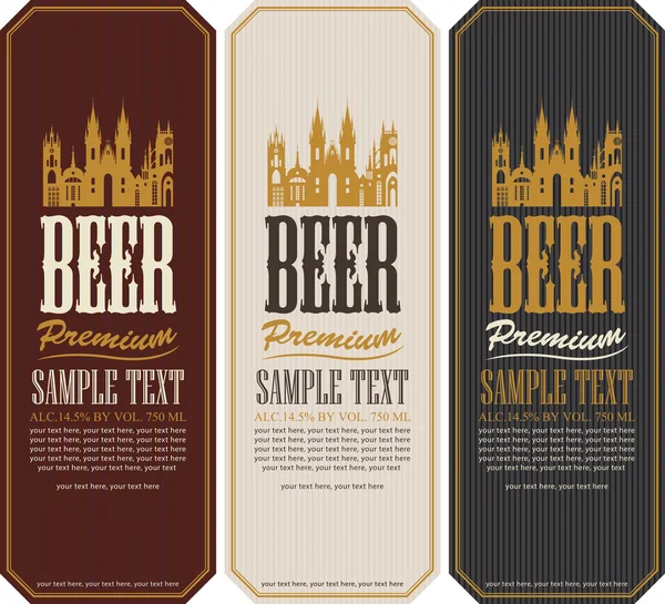 Conjunto de etiquetas de cerveza — Vector de stock