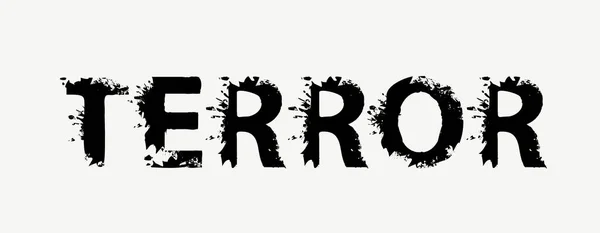 Letras Terror Com Letras Pretas Assustadoras Sobre Fundo Claro Ilustração — Vetor de Stock